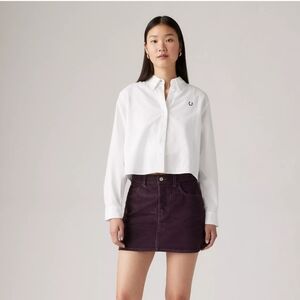 Levi's Icon Corduroy Button Fly Mini Skirt Preppy Size 30 NWT